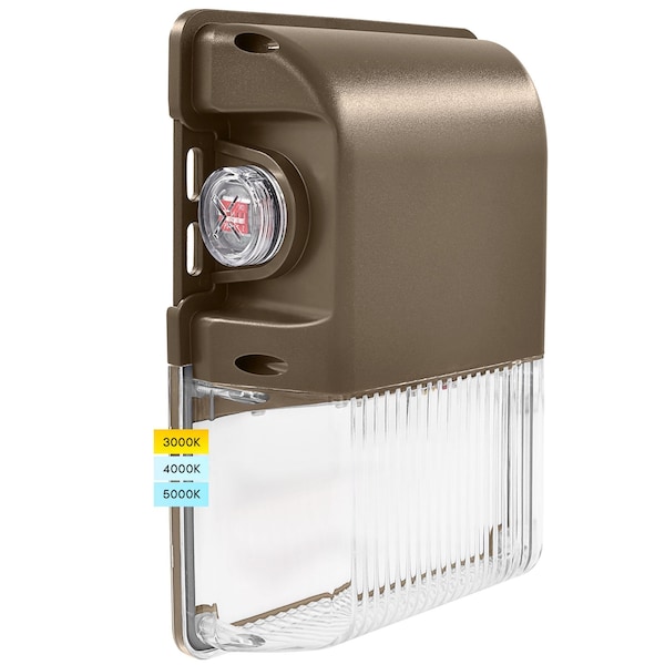 Luxrite Outdoor Dusk to Dawn LED Wall Pack 15/20/25W Up to 3250LM 3CCT 3000K-5000K IP65 120-277V Clear LR40618-1PK - main